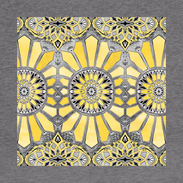 Sunny Yellow Radiant Watercolor Pattern by micklyn